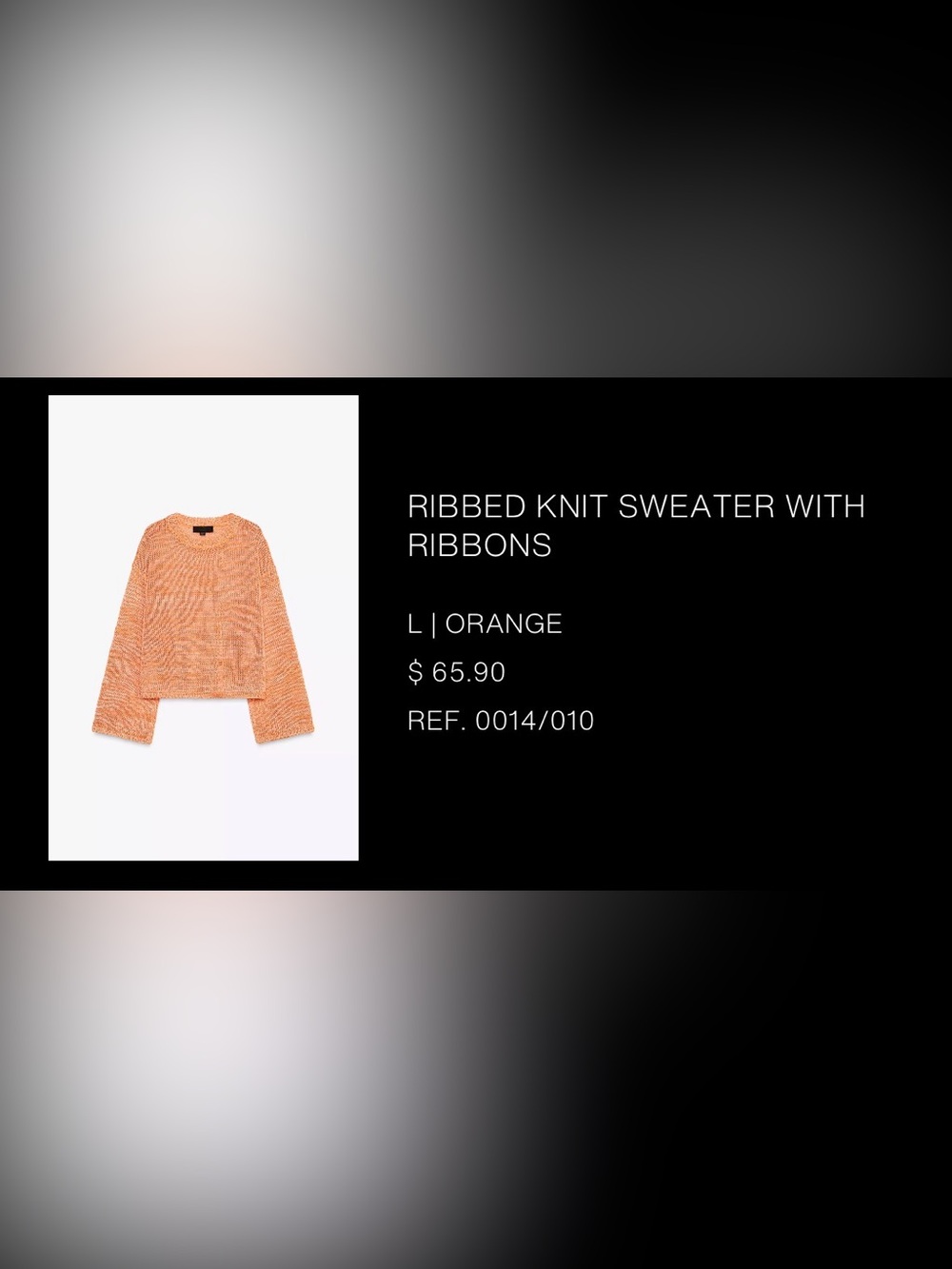 Zara Ribbed Knit Sweater with Ribbons - Picture 2 of 3